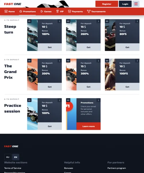 Bonusbedingungen F1 Casino